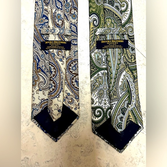 Brooks Brothers Other - 2 Brooks Brothers Makers Paisley Italian print silk handmade mens necktie bundle